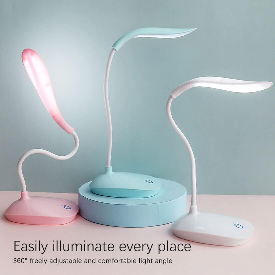 Rechargeable LED Night Lamp with Adjustable Brightness | Wall Mountable & Tabletop Bedside Lamp with Toggle Switch | USB Powered Portable Night Light for Bedroom, Kids, Study & Home Décor