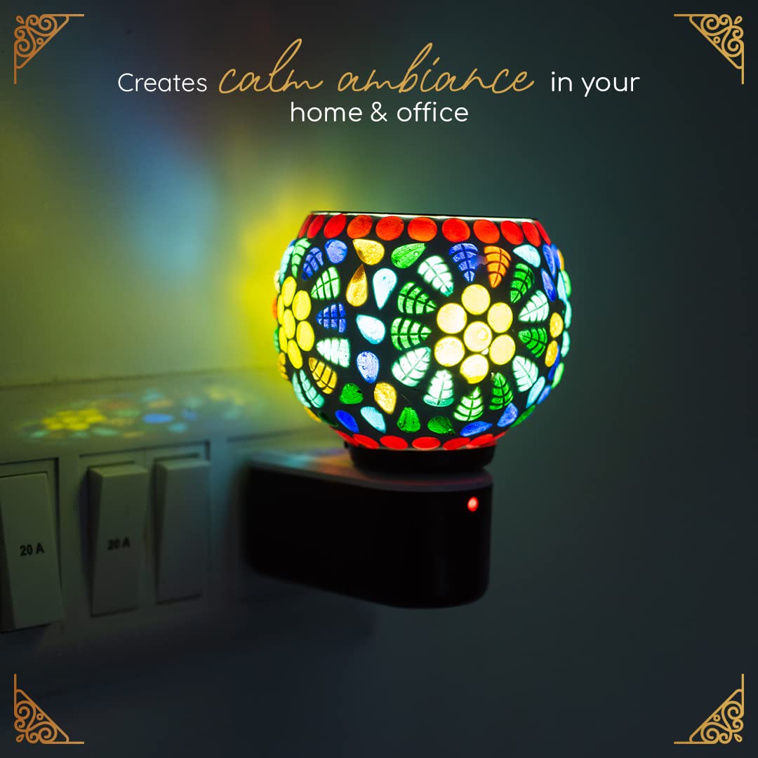 Electric Camphor Dani | Plug-in Camphor Diffuser & Night Lamp | Aromatherapy Kapoor Dani for Home, Office & Pooja Room