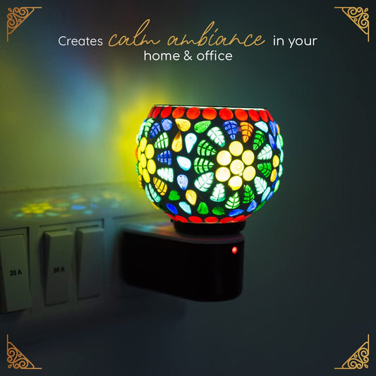 Electric Camphor Dani | Plug-in Camphor Diffuser & Night Lamp | Aromatherapy Kapoor Dani for Home, Office & Pooja Room