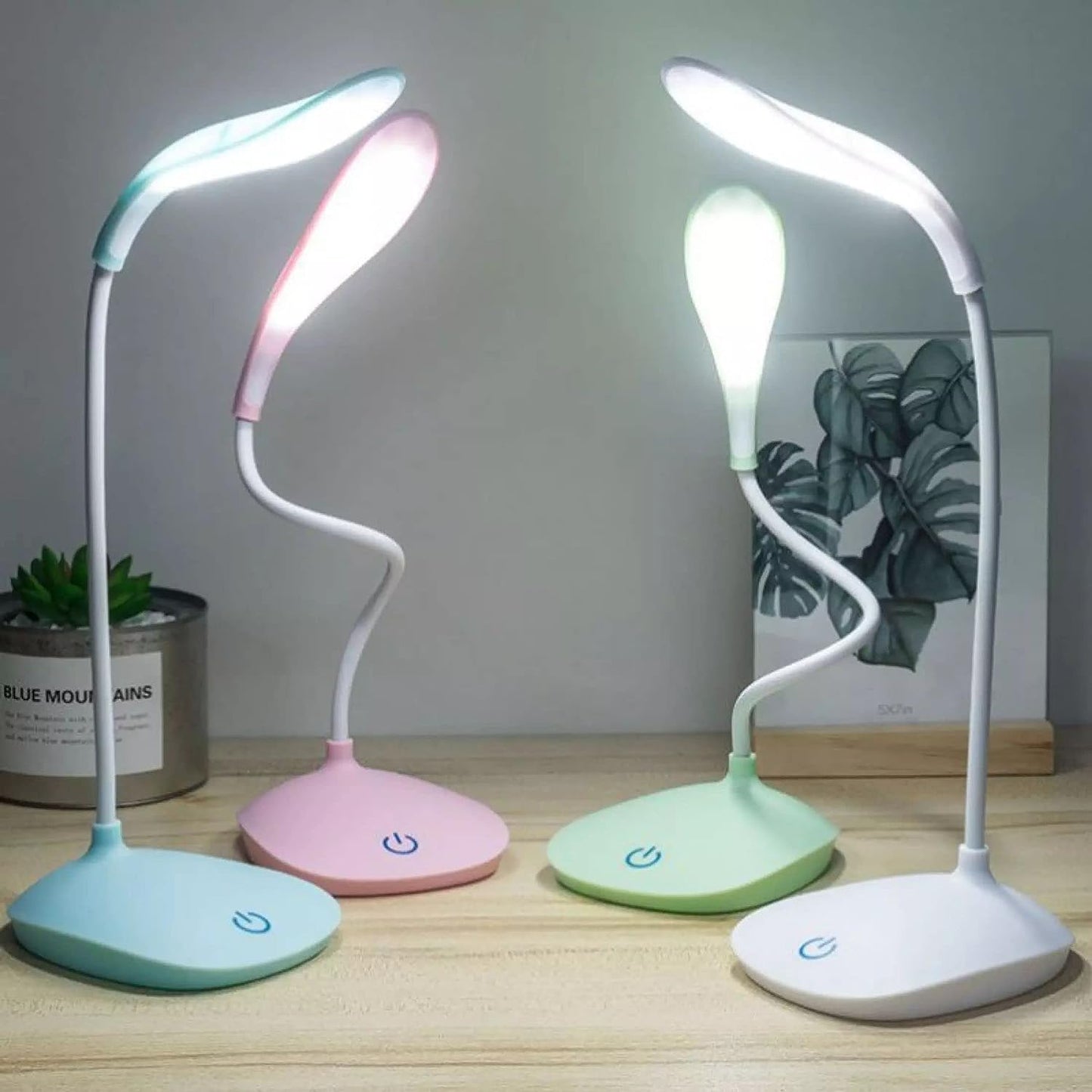 Rechargeable LED Night Lamp with Adjustable Brightness | Wall Mountable & Tabletop Bedside Lamp with Toggle Switch | USB Powered Portable Night Light for Bedroom, Kids, Study & Home Décor