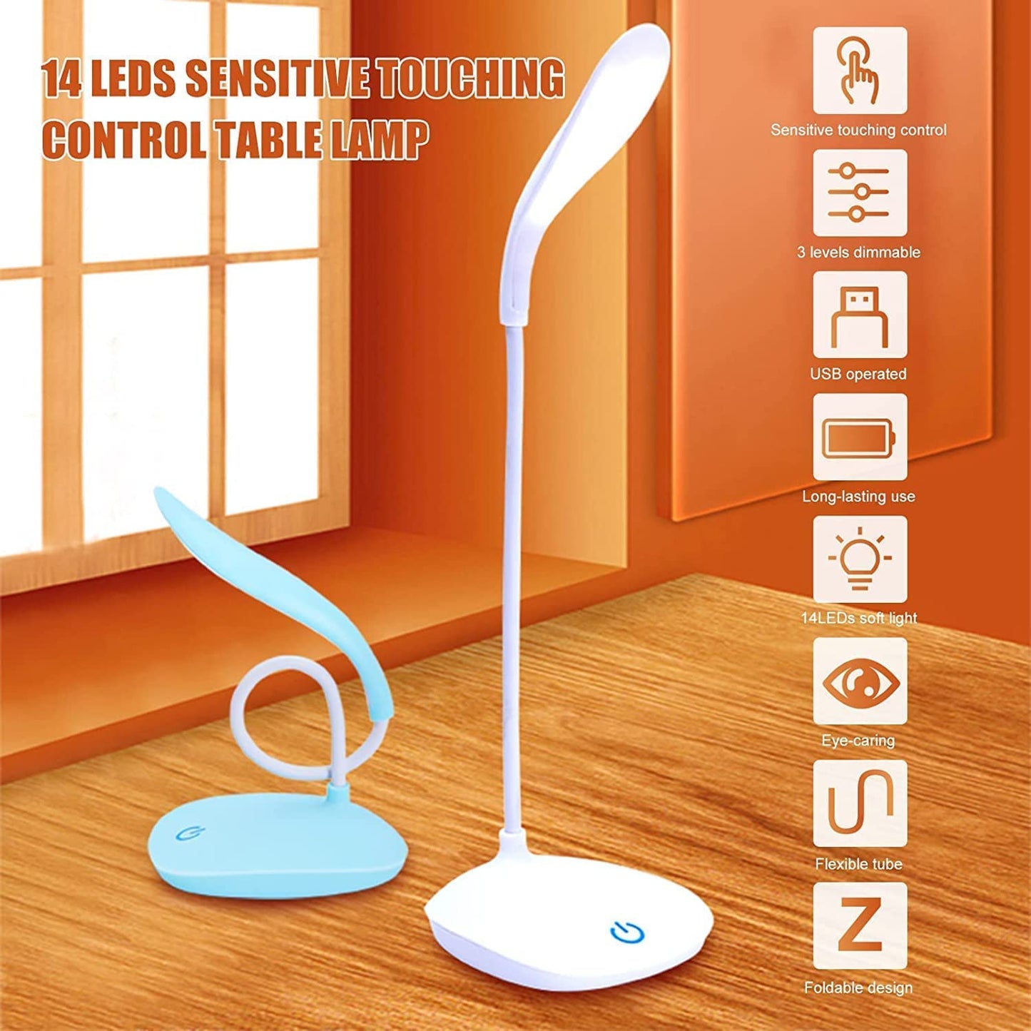 Rechargeable LED Night Lamp with Adjustable Brightness | Wall Mountable & Tabletop Bedside Lamp with Toggle Switch | USB Powered Portable Night Light for Bedroom, Kids, Study & Home Décor