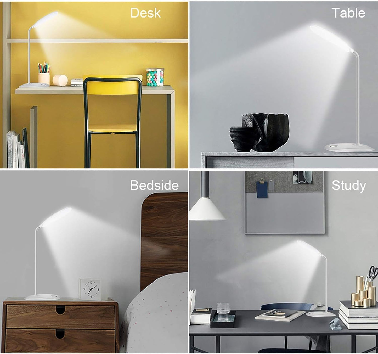 Rechargeable LED Night Lamp with Adjustable Brightness | Wall Mountable & Tabletop Bedside Lamp with Toggle Switch | USB Powered Portable Night Light for Bedroom, Kids, Study & Home Décor