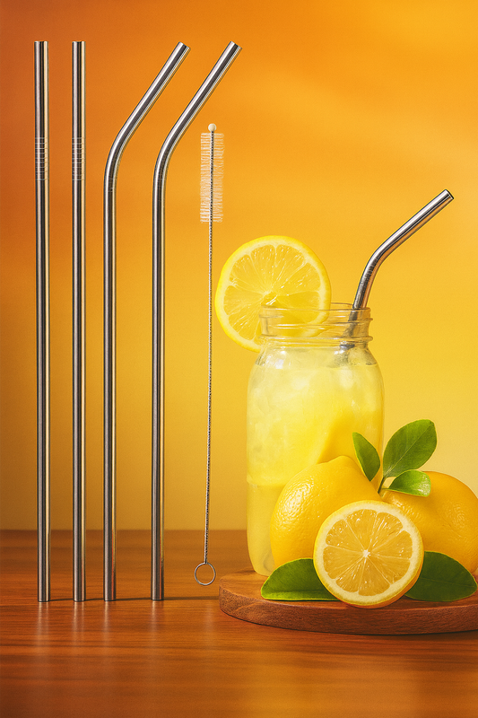 Eco-Friendly Stainless Steel Straws with Cleaner
