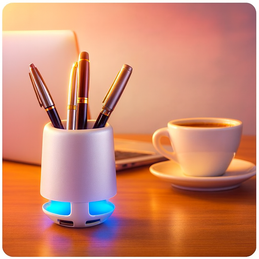 Smart Pen Holder with Bluetooth Speaker & RGB Light