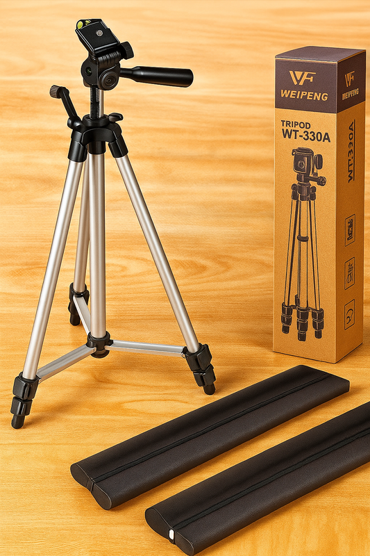 Lightweight & Portable Camera Tripod with Phone Holder for DSLR, Mirrorless, Mobile Phones & Photography – Aluminium Alloy, 3-Way Pan Head