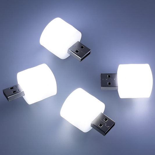 USB LED Night Light for Bedroom, Kids Room & Travel | Plug & Play Soft White Lamp | Portable Mini Ambient Lighting for Laptops, Power Banks & Wall Chargers
