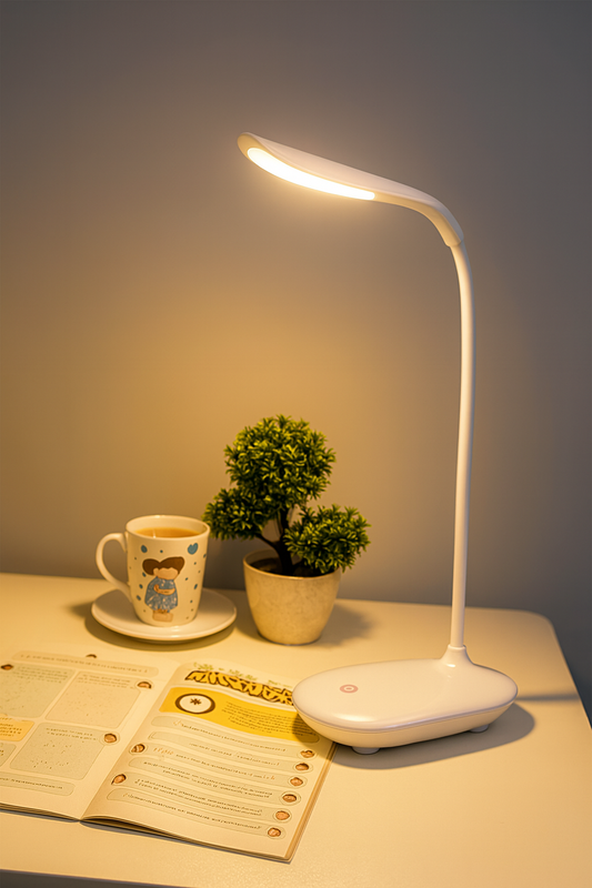 Rechargeable LED Study Lamp for Students | Flexible Neck Desk Lamp with Touch Control & Eye Protection Light | USB Charging Table Lamp for Home & Office