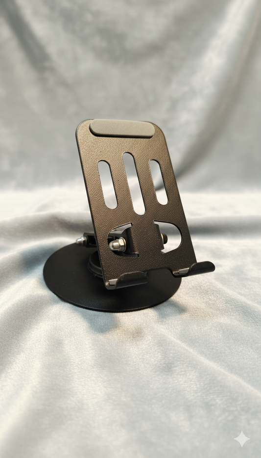 Premium Adjustable Metal Mobile Stand & 360 Rotation Mobile Stand | Mobile Phone Stand for Office, Study, Gaming & Video Calls | Universal Multi-Angle Sturdy Phone Dock
