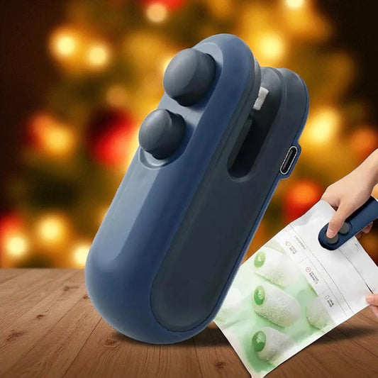 Portable Mini Heat Sealer Machine for Plastic Bags | USB Rechargeable 2-in-1 Sealer & Cutter | Food Storage Bag Resealer for Kitchen, Snacks & Travel
